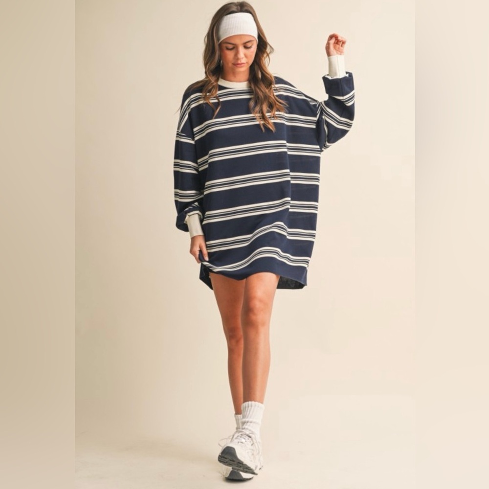 Navy Striped Women's Dress